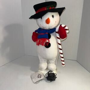 Vintage 1999 Christmas Motionette Animated Snowman Candy Cane 24" Box ~ WORKS!!!